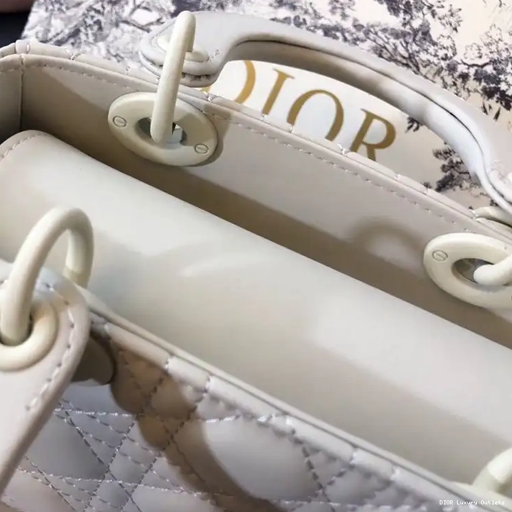 Cheap My White Ultramatte Lady Calfskin ABCDior Bag Cannage Dior 0706 Luxury